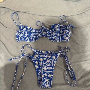 Kulani Kinis Blue and White Floral Bikini